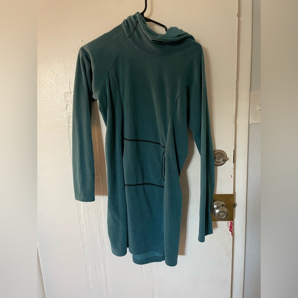 Melanzana micro grid hoodie dress